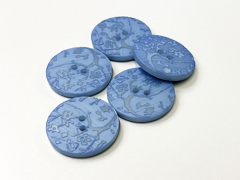 www.knopfparadies.de - 6262hb - Hellblaue Kunststoffknöpfe Glanz Matt