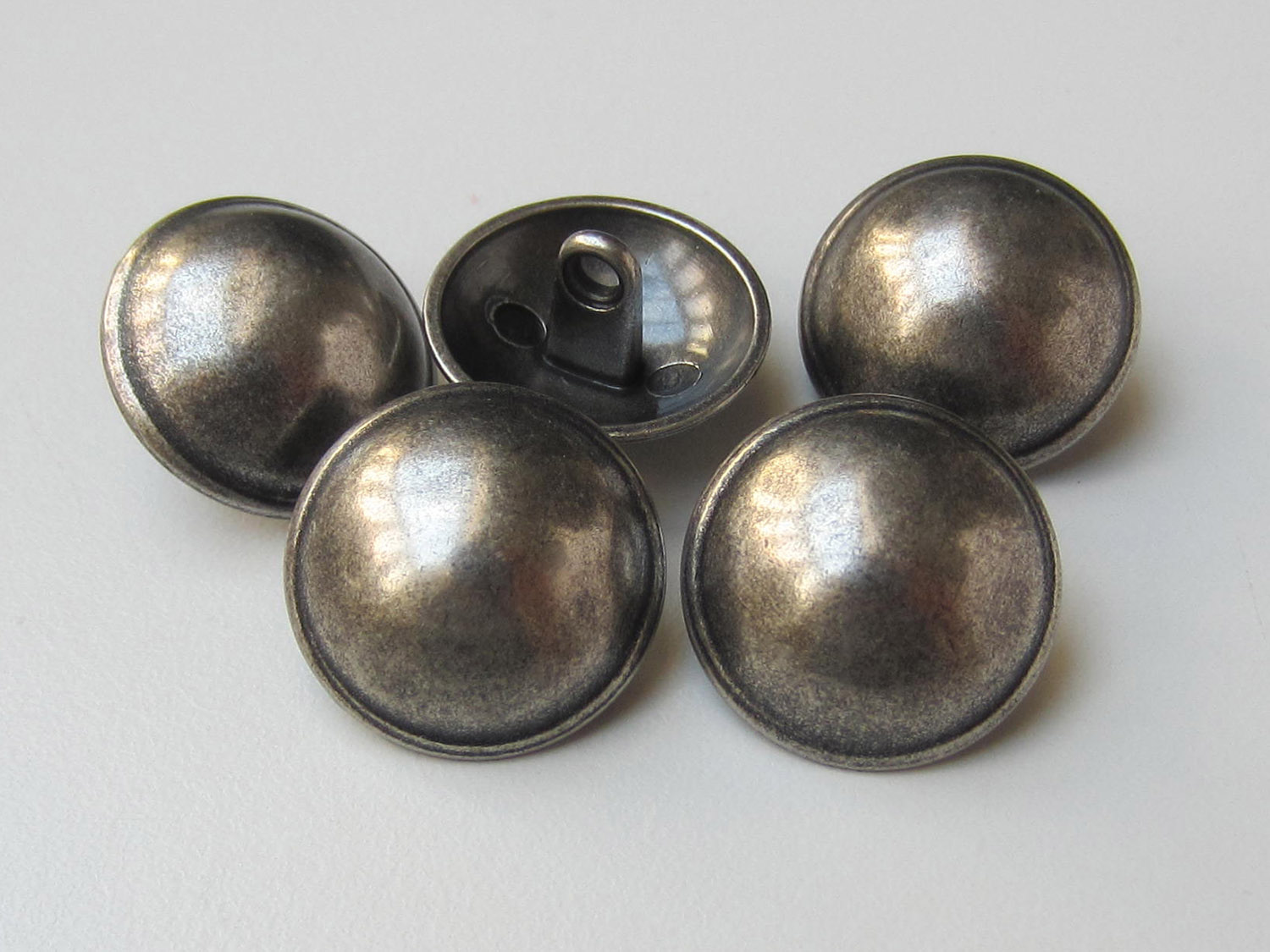 www.knopfparadies.de - 5487as - Stark gewölbte Metallknöpfe