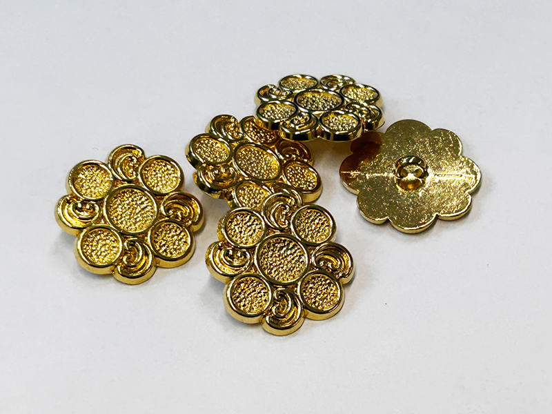 Metall Knöpfe goldfarben extravagant mit Ösenbefestigung