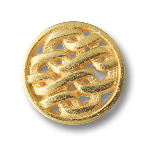 Goldfarbener Metallknopf m. Durchbruchmuster