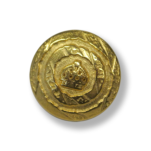 Glänzend goldfarbener Knopf mit Krone