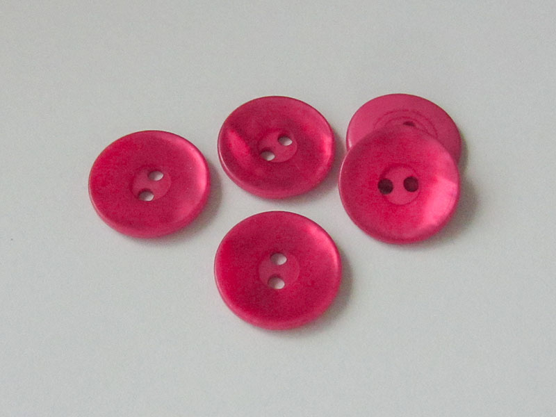 www.knopfparadies.de - 3564hi - Pinke Kunststoffknöpfe in Perlmuttoptik
