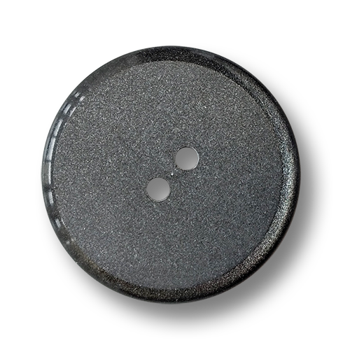 www.knopfparadies.de - 3197gr - Grau schimmernde Zweilochknöpfe aus Kunststoff