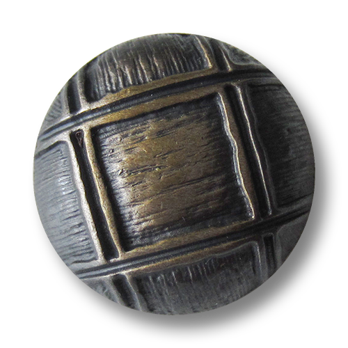 www.Knopfparadies.de - 3554me - Gewölbte Metallknöpfe in Eisen und Messing mit Vierecken