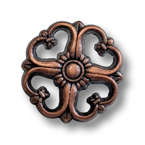 www.knopfparadies.de - 4639ku - Altkupferfarbene Metallknöpfe - perfekt für historische Kostüme
