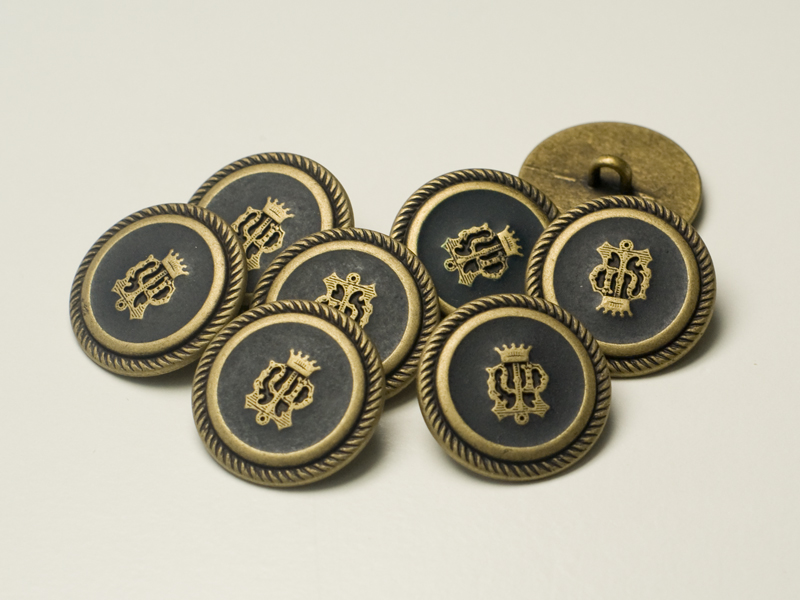 Edle Blazerknöpfe mit Wappen und Krone - 0928ags - www.knopfparadies.de