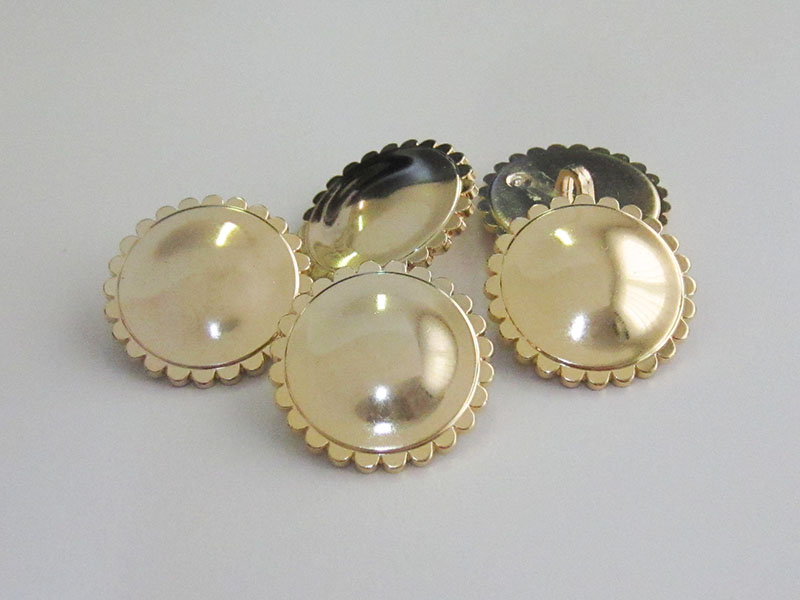 www.knopfparadies.de - 3194gg - Glänzend goldfarbene Kunststoffknöpfe
