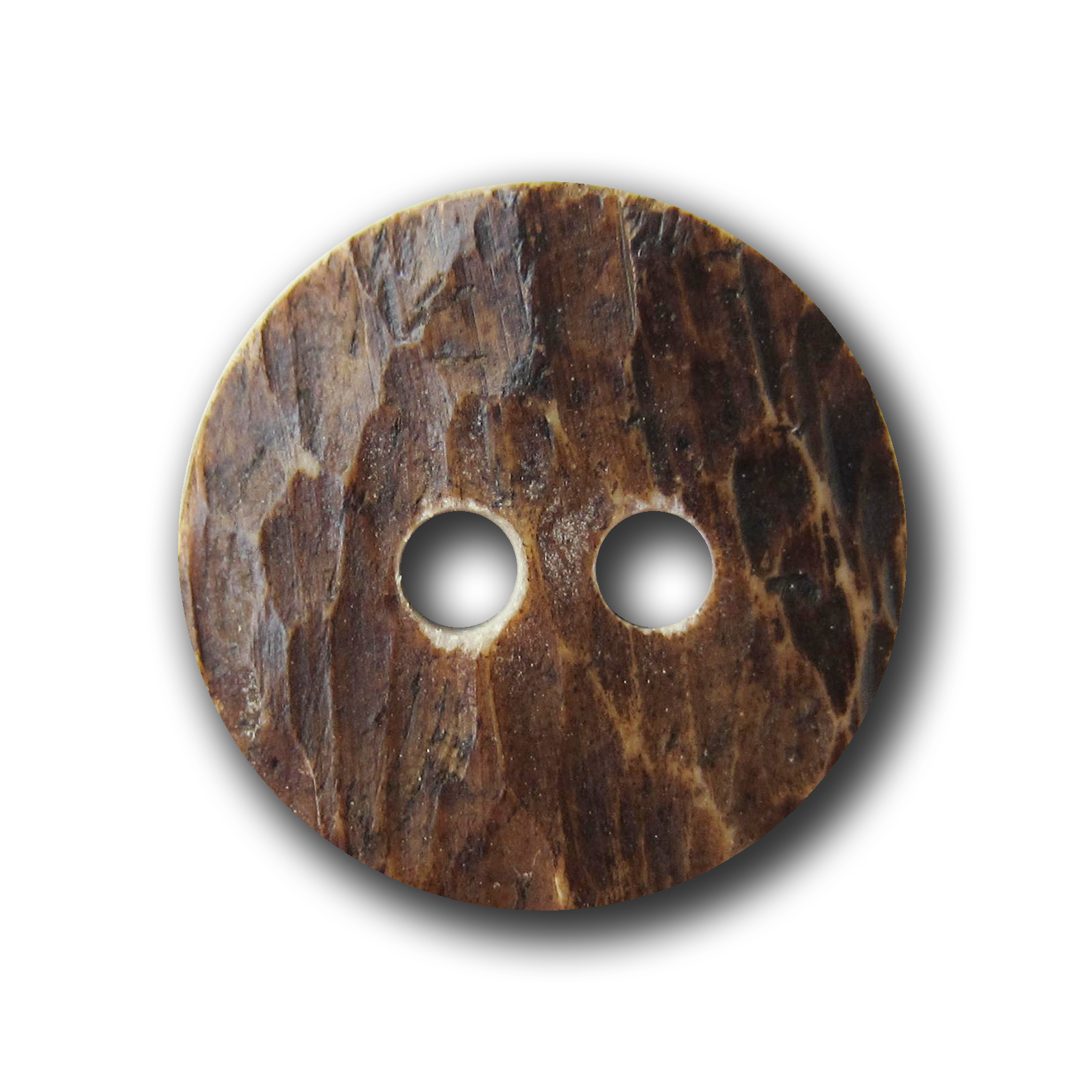 Brauner Trachten Knopf aus Bein in Hirschhorn Optik