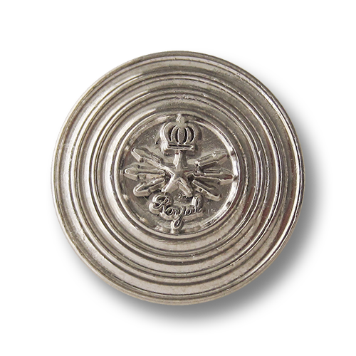 Silberfarbene Metall Ösen Knöpfe "Royal" mit Stern und Krone