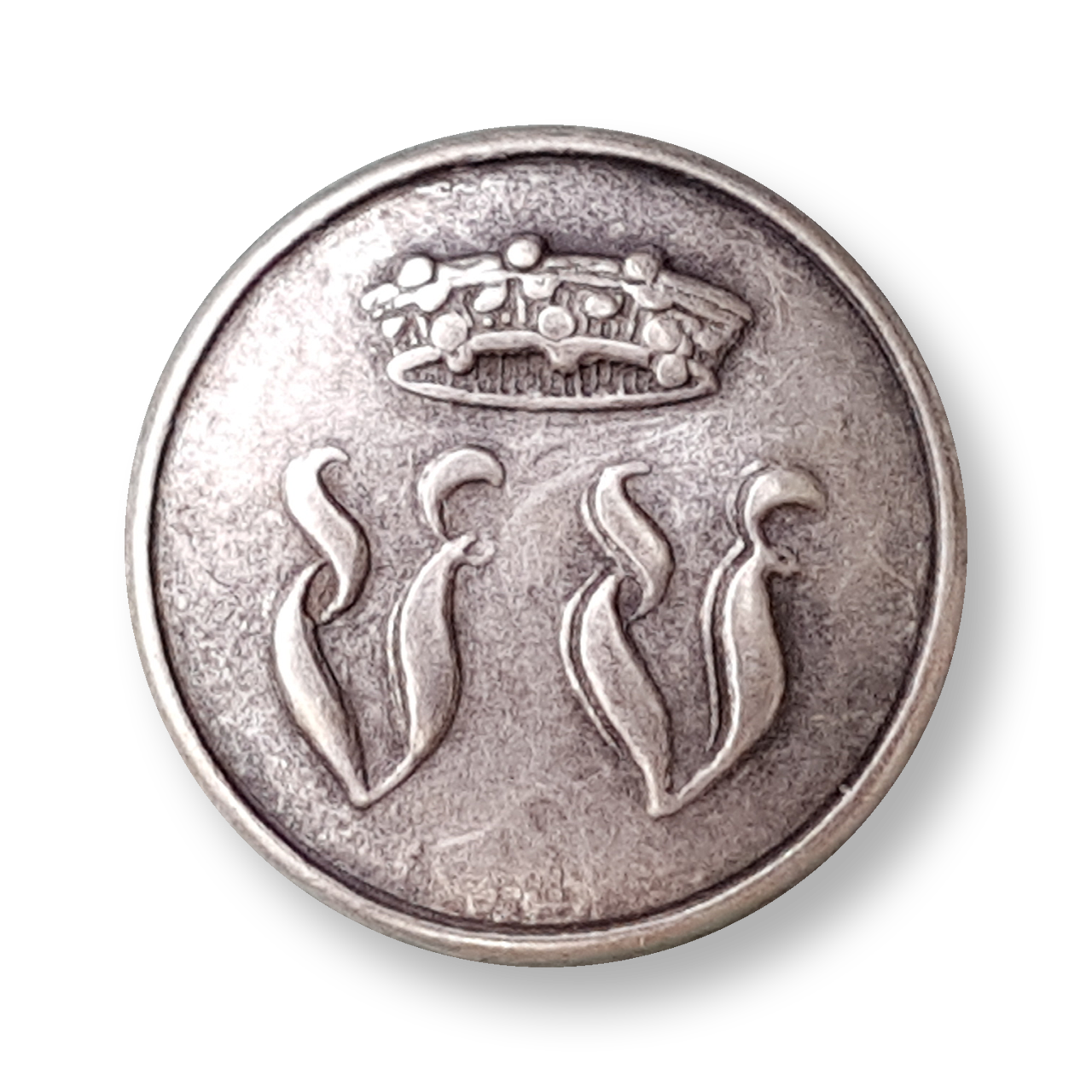 Livree-Knopf mit Krone und Monogramm