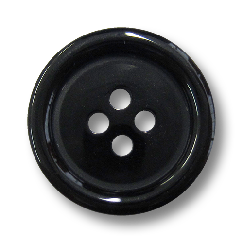 www.knopfparadies.de - 1526sc - Klassische Vierloch Kunststoffknöpfe in glänzend schwarz