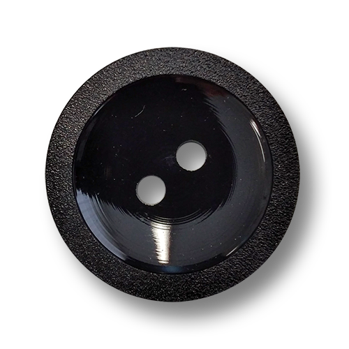 www.knopfparadies.de - 4598sc - Schwarze Kunststoffknöpfe mit vier Knopflöchern