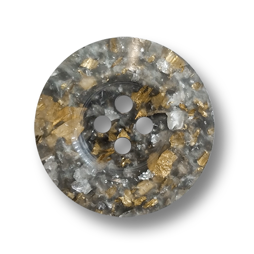 www.knopfparadies.de - 6815gl - Glitzernde Kunststoffknöpfe mit vier Knopflöchern