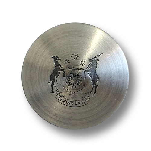 www.knopfparadies.de - 3886si - Elegante Blazerknöpfe aus Metall in Bicolor