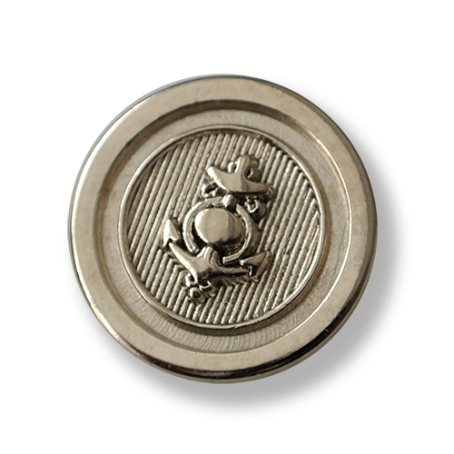 Metall Ösen Knopf mit Anker Motiv in Silberfarben