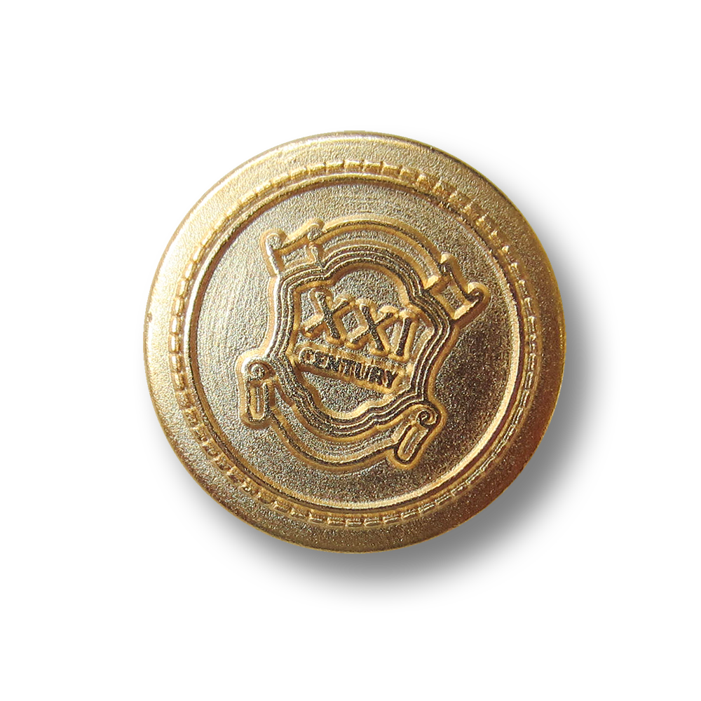 Klassischer goldfb. Blazerknopf mit Wappen