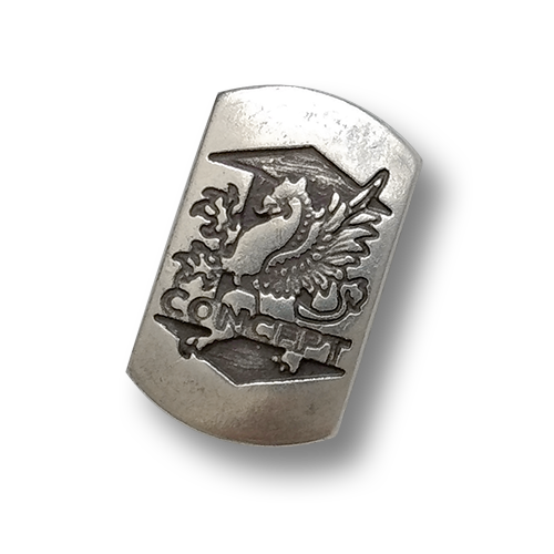 www.knopfparadies.de - 3901as - Altsilberfarbene Metallknöpfe mit Drachenmotiv