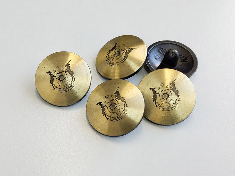 www.knopfparadies.de - 3886go - Elegante Blazerknöpfe aus Metall in Bicolor: Gold und Eisen