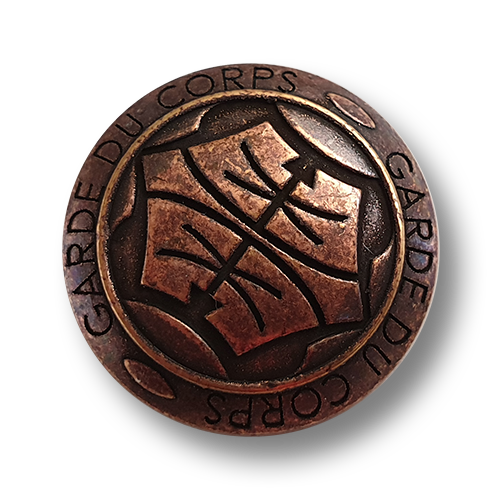 www,knopfparadies.de - 2307ak -  Alrkupferfarbene Metallknöpfe oder Uniformknöpfe