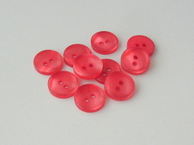 www.knopfparadies.de - 2389hr - Hübsche Zweilochknöpfe in pink bis korallrot
