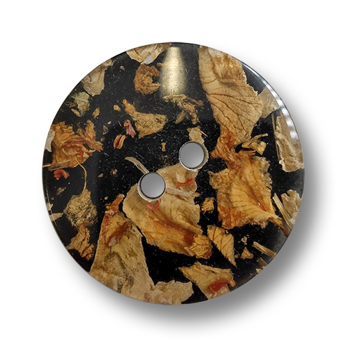 www.knopfparadies.de - 4596nb - Hübsche Kunststoffknöpfe mit Einschlüssen aus Laub