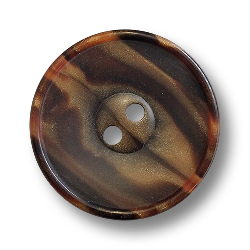 www.knopfparadies.de - 2213br - Braun marmorierte Zweilochknöpfe aus Kunststoff