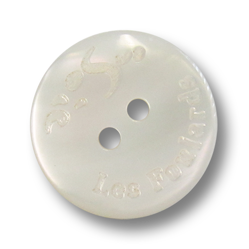www.knopfparadies.de - pm092 - Weiß-beige schillernde Perlmuttknöpfe in robuster Qualität