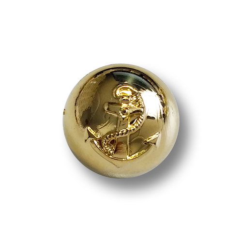 www.knopfparadies.de - 4540go - Leichte, glänzend goldfarbene Kunststoffknöpfe mit Anker