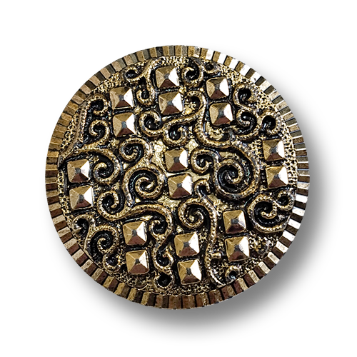 www.knopfparadies.de - 4255ag - Altgoldfarbene Kunststoffknöpfe