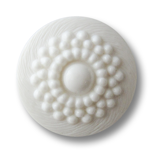 www.Knopfparadies.de - 5308we - Nostalgische Ösenknöpfe aus Kunststoff in Weiß
