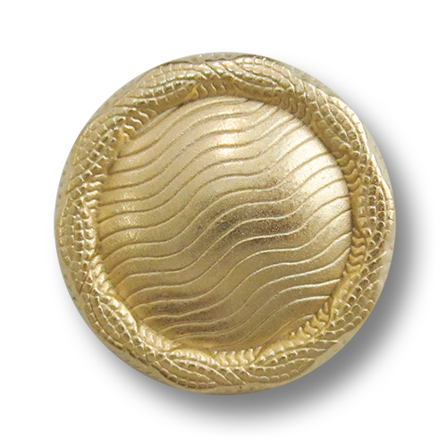 www.Knopfparadies.de - 3110go - Edle Metallknöpfe mit gewellten Linien in Gold & gekördeltem Rand