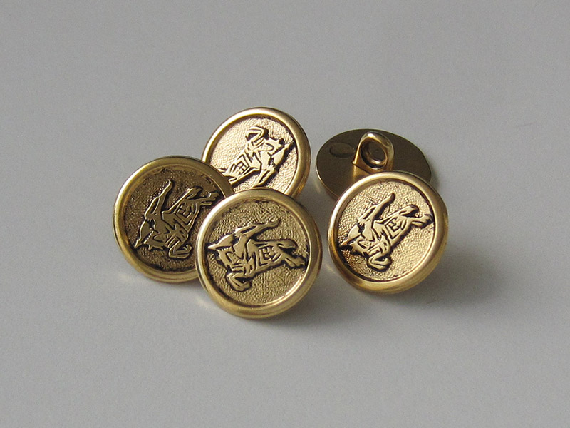 www.knopfparadies.de - 2601ag - Altgoldfarbene Metallknöpfe