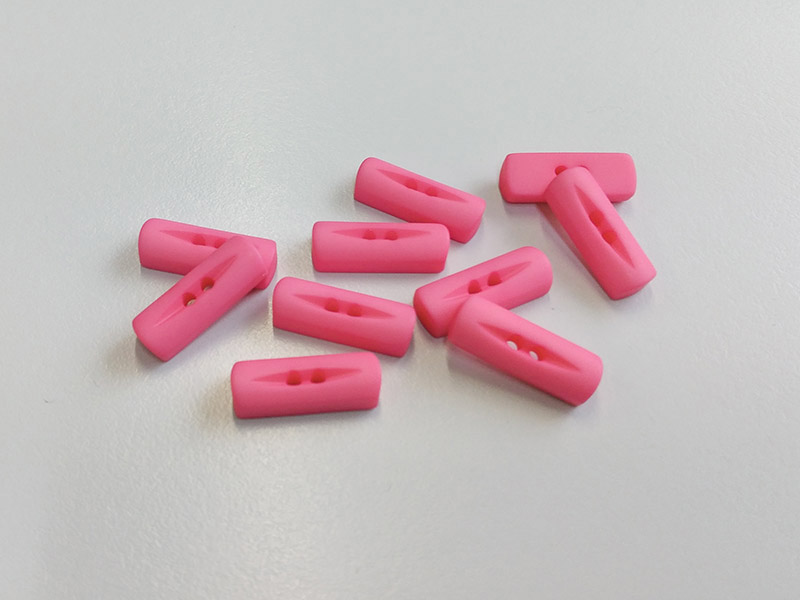 www.knopfparadies.de - 6303rs - Knallig pinke, kleine Knebelknöpfe aus Kunststoff