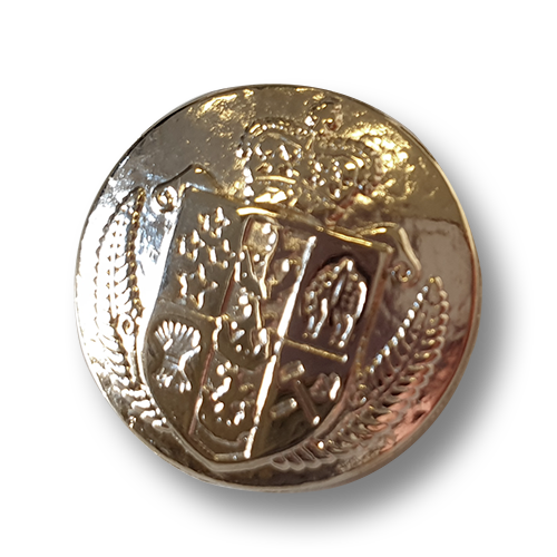 Attraktive, glänzend goldfarbene Wappenknöpfe aus Metall