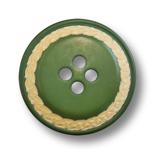 www.knopfparadies.de - 5094gn - Gedeckt grüne Kunststoffknöpfe mit vier Löchern - B-WARE!