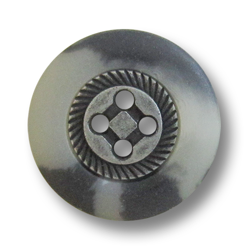 www.knopfparadies.de - 1014ds - Vierlochknöpfe mit Metallmitte und Kunststoffrand