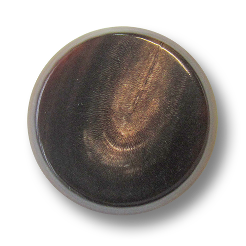www.knopfparadies.de - 3246bf - Dunkelbraune Büffelhornknöpfe mit Öse