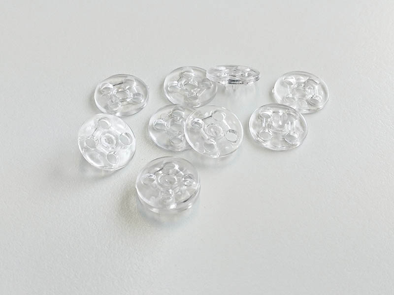 www.knopfparadies.de - 4658tr - Transparente, leichte Druckknöpfe aus Kunststoff