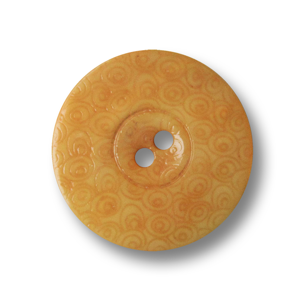 Bildschöne gelbe Perlmutt Knöpfe mit Ornament Muster