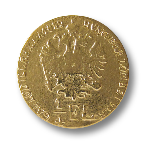www.knopfparadies.de - 0322gg - Gold glänzende Metallknöpfe od. Münzknöpfe mit historischem Motiv