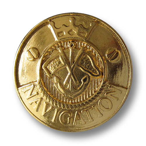 www.Knopfparadies.de - 2730go - Maritime Goldene Metallknöpfe mit Anker Motiv