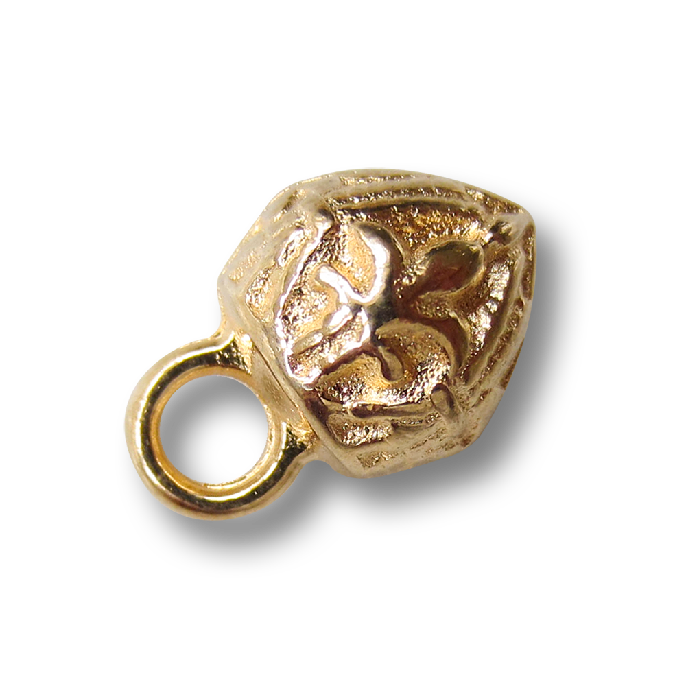 Kleiner Kugel Metall Knopf mit Lilien / Fleur de Lys
