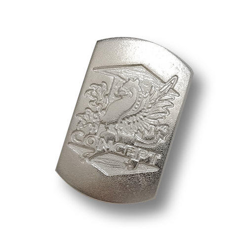 www.knopfparadies.de - 3901si - Silberfarbene Metallknöpfe mit Drachenmotiv