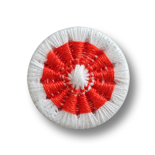 www.knopfparadies.de - 6979ro -  Hübsche rot-weiße Dorset-Knöpfe