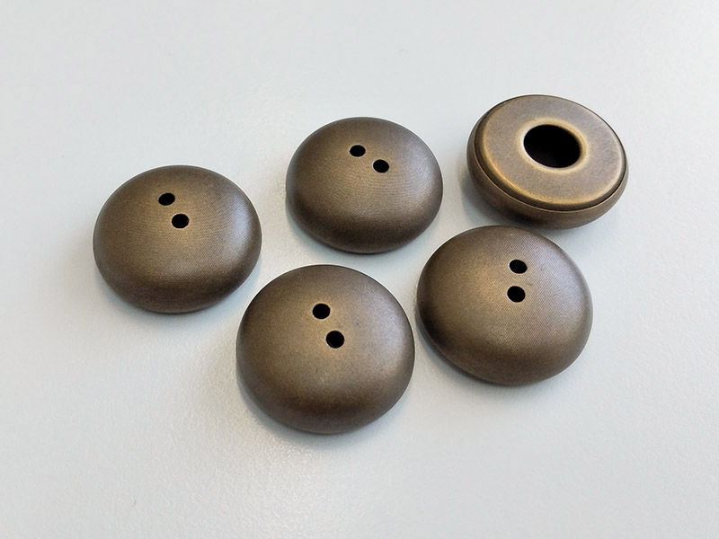 www.knopfparadies.de - 6313am - Altmessingfarbene, hohle und dicke Metallknöpfe aus Blech