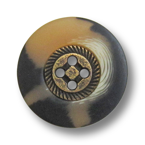 www.knopfparadies.de - 1014br - Trachtenknöpfe mit Metallmitte und Kunststoffrand
