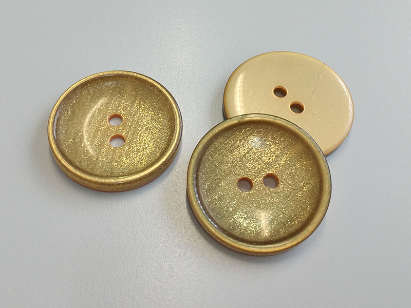 www.knopfparadies.de - 6543se - Riesige, gold glitzernde Mantelknöpfe