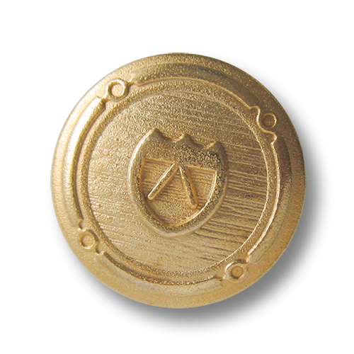 Graphischer Wappen Metall Knopf in Goldfarben