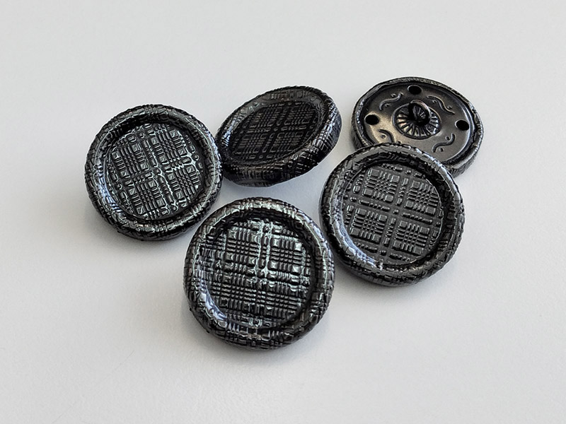 www,knopfparadies.de - 6336ch - Dunkel Chromfarbene Metallknöpfe aus Blech
