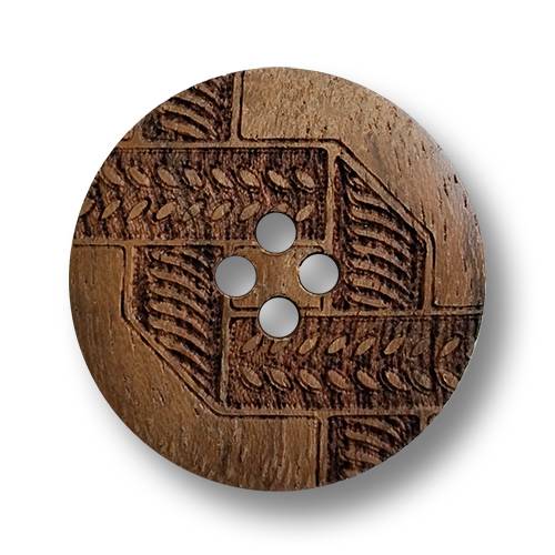 www.knopfparadies.de - 6385du - Dunkle Holzknöpfe mit wunderschönem Muster